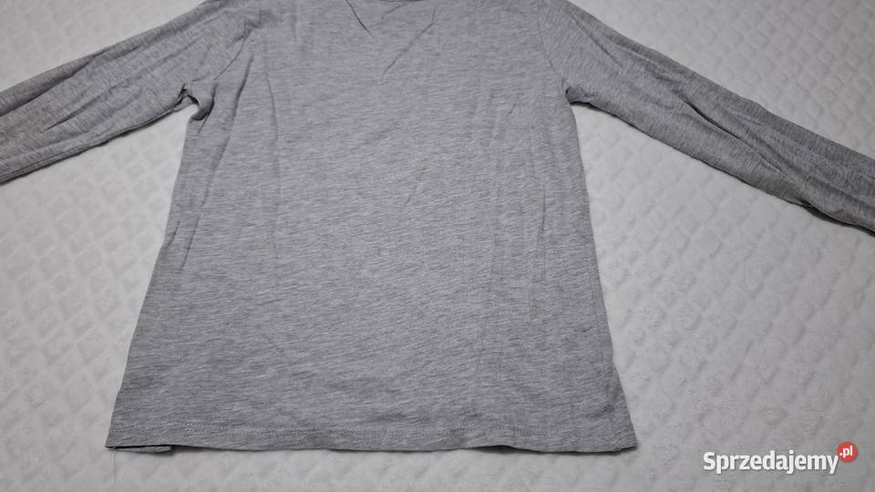 Koszulka długi rękaw chłopięca szary melanż Rozmiar 128 śląskie Czeladź