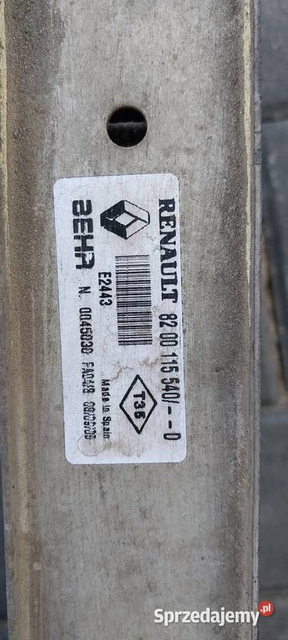 Intercooler chłodnica 8200115540 Renault Megane Rok produkcji 2005 Szczecin