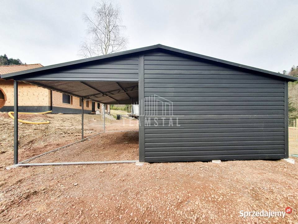Garaż Blaszany 4x6 wiata 35x6 Brama uchylna dach