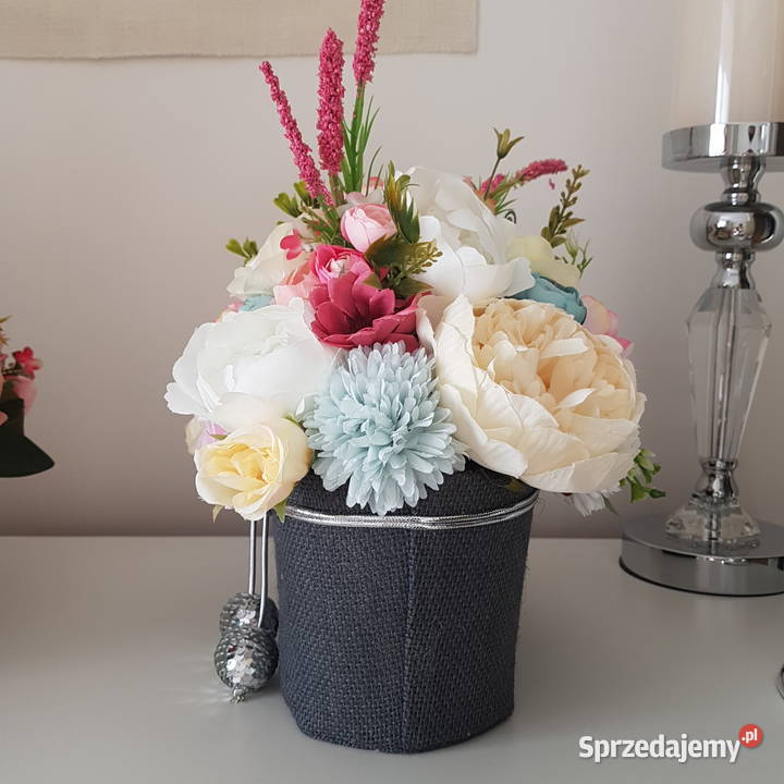 Piękny flower box w jutowej osłonce prezent na dolnośląskie Wrocław