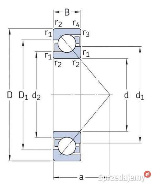 Łożysko kulkowe skośne 30x72x19 mm SKF małopolskie Kamionna
