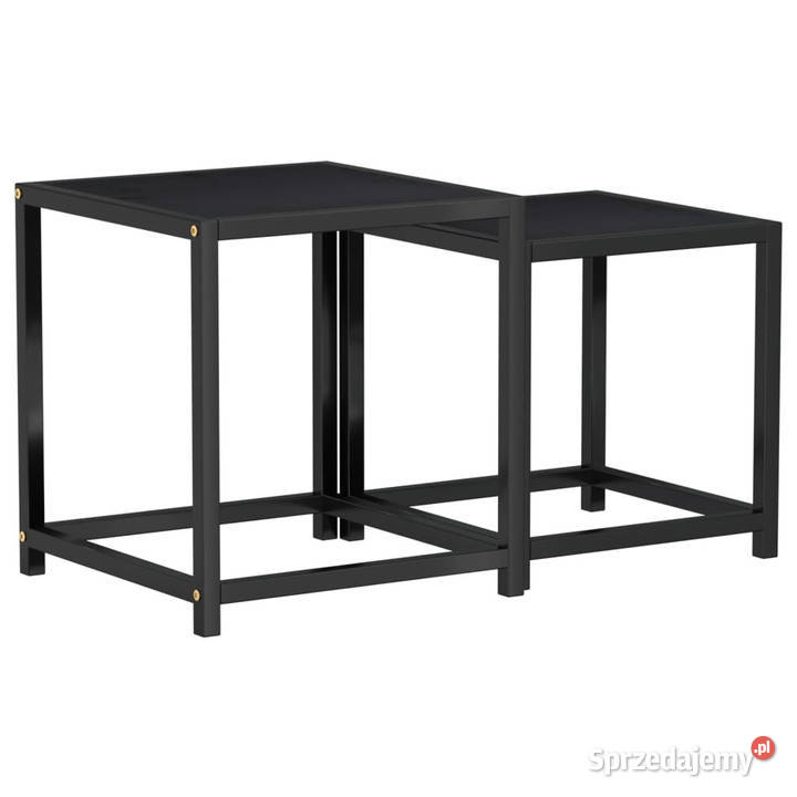 Stoliki herbaciane 2 MDF czarne WM331658 Warszawa sprzedam