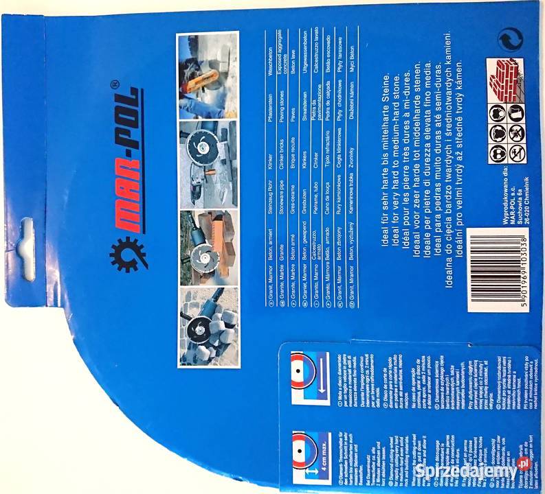 Tarcza diamentowa 230 x 222mm MarPol Pro czarna mazowieckie