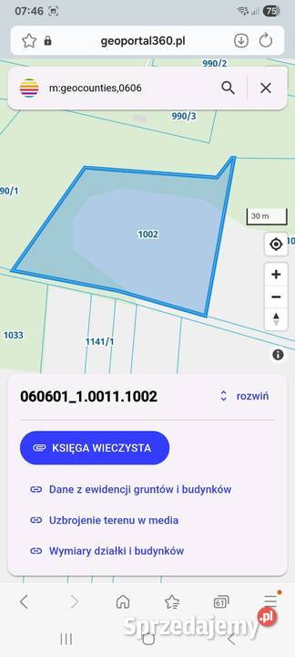 Pole orne z lasem 114000m2 sprzedam