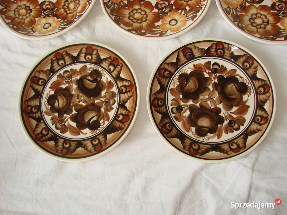 Koło fajansowy talerz dekoracyjny PRL Pruszcz Gdański