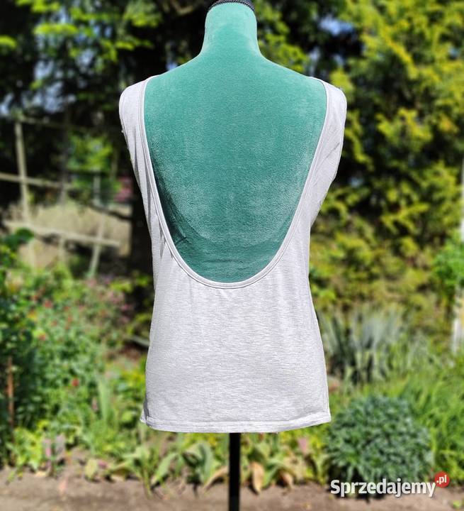 Szara bluzka top koszulka XL 42 XXL 44 dekolt na zachodniopomorskie sprzedam