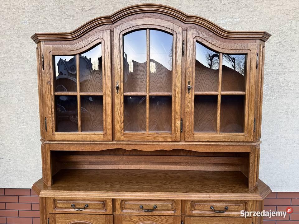 Kredens dębowy stylowy witryna regał biblioteka Garwolin