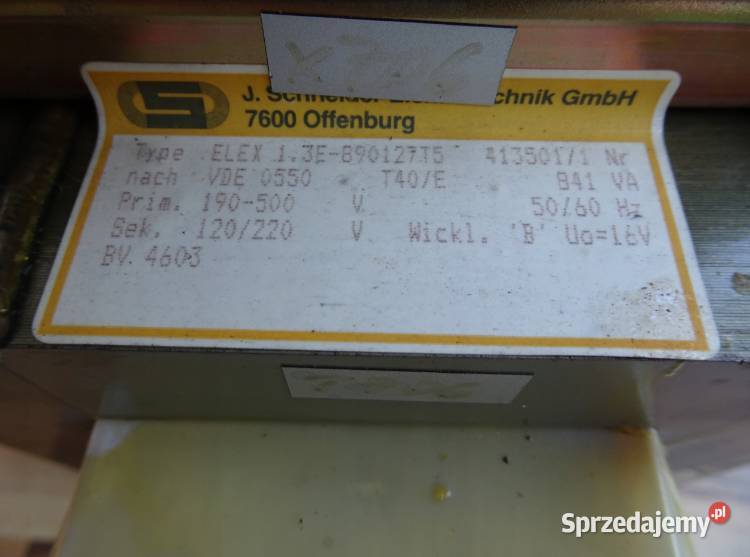 Transformator 841 VA ELEX 13E890127T5 Produkcja Nowosiedlice sprzedam