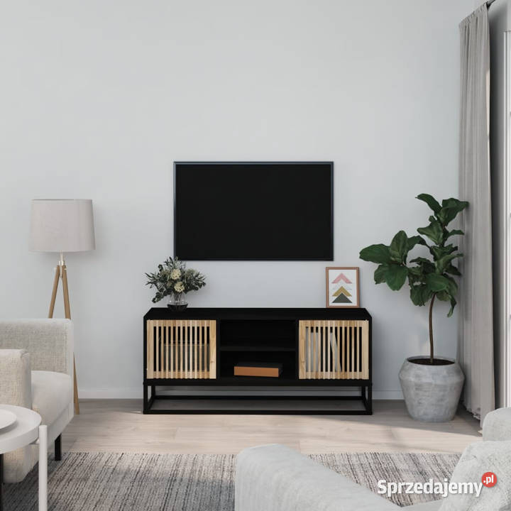Szafka pod TV czarna 105x30x45 materiał