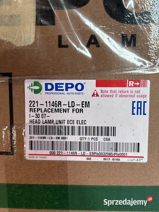 Reflektor Hyundai i30 prawy 2211146rldem osobowe Lampy przednie Części samochodowe