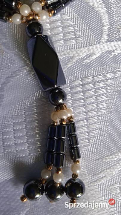 NASZYJNIK Z HEMATYTÓW I PEREŁ wielkopolskie Piła