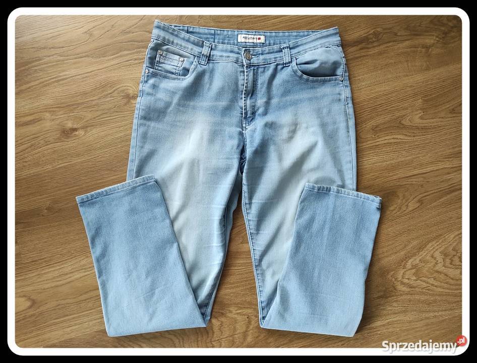 Jasne spodnie jeansowe damskie 44 XXL Miss Płock