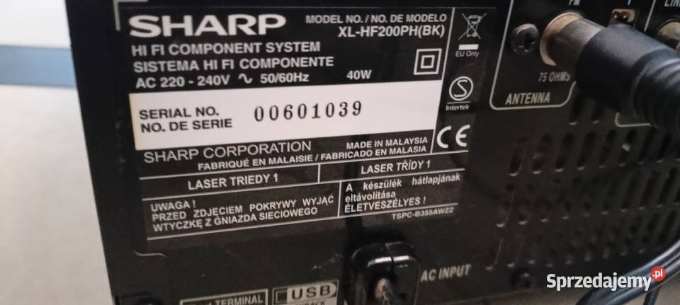 Mini wieża Sharp XlHF200P USB CDtuneraudio świętokrzyskie Sędziszów