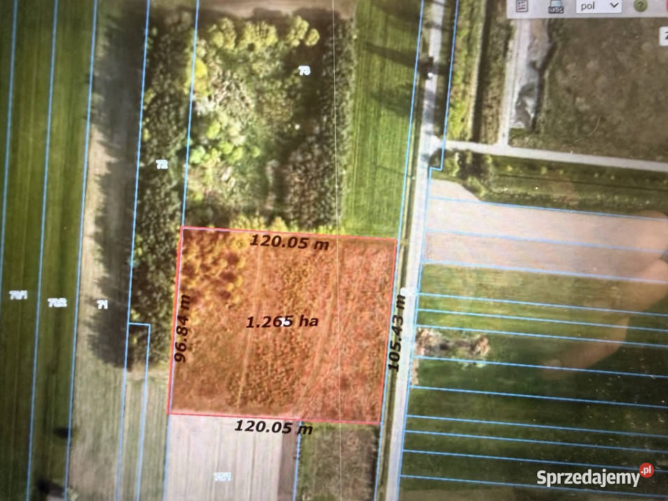 Działka 126 ha pod zabudowę WZ projekt łódzkie Piotrków Trybunalski