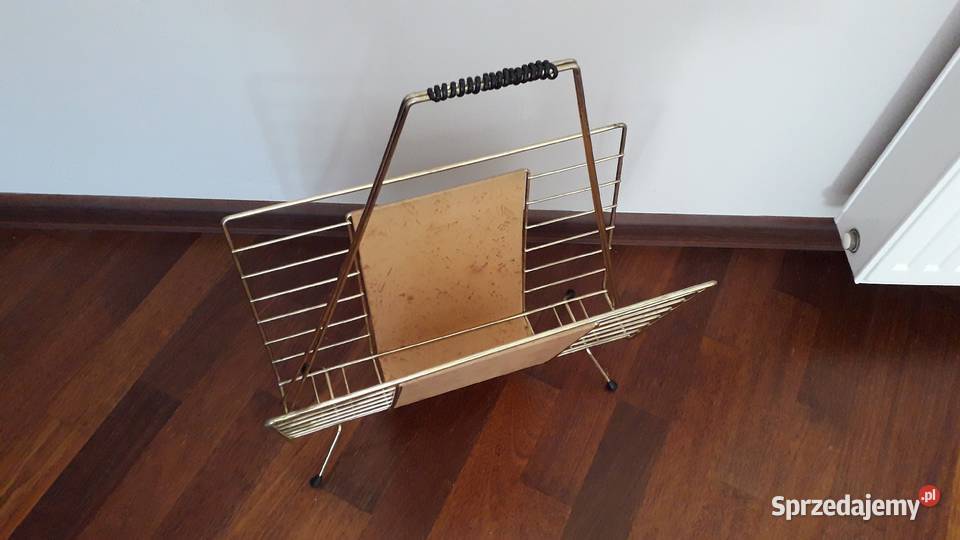 Gazetnik stojak metalowy vintage retro lata 60te zachodniopomorskie Gryfino