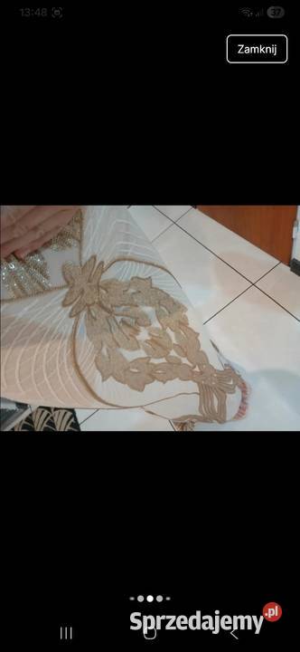 Długa piękna sukienka cekiny złoto M małopolskie Kraków