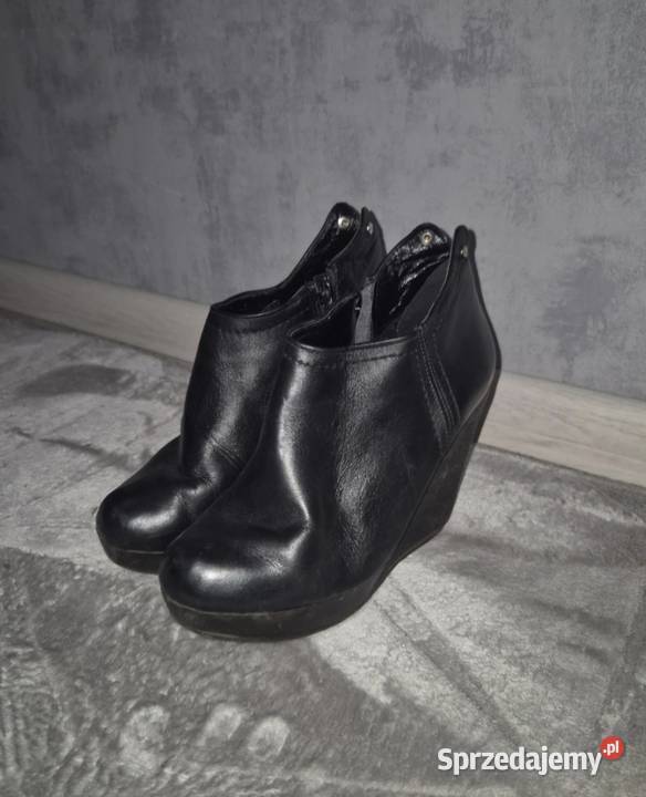 Botki damskie koturny czerń 36 Półbuty Łódź