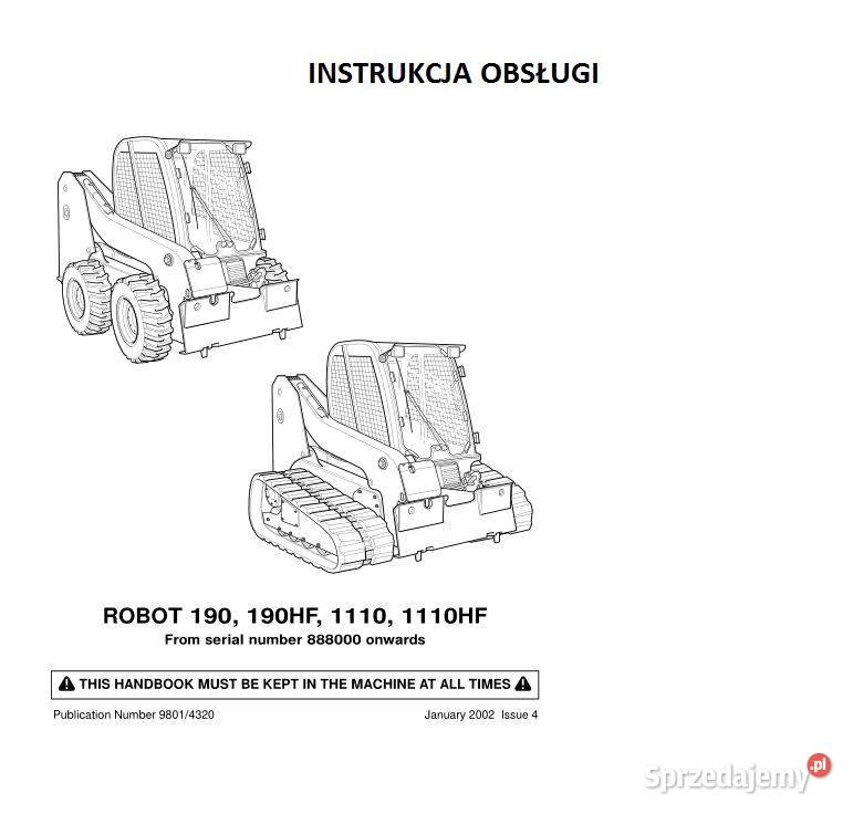 JCB Robot 190 190HF 1110 1110HF instrukcja świętokrzyskie Kielce