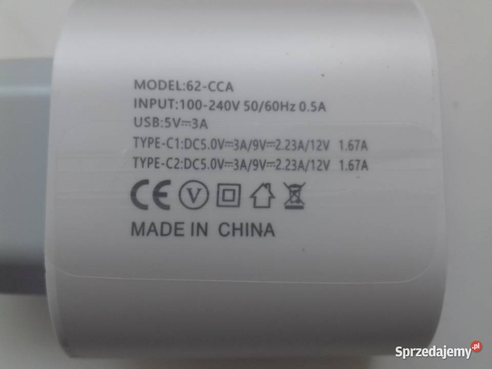 Ładowarka 62CCA QC30 PD USBC 5V 3A 9V 223A 12V Bydgoszcz