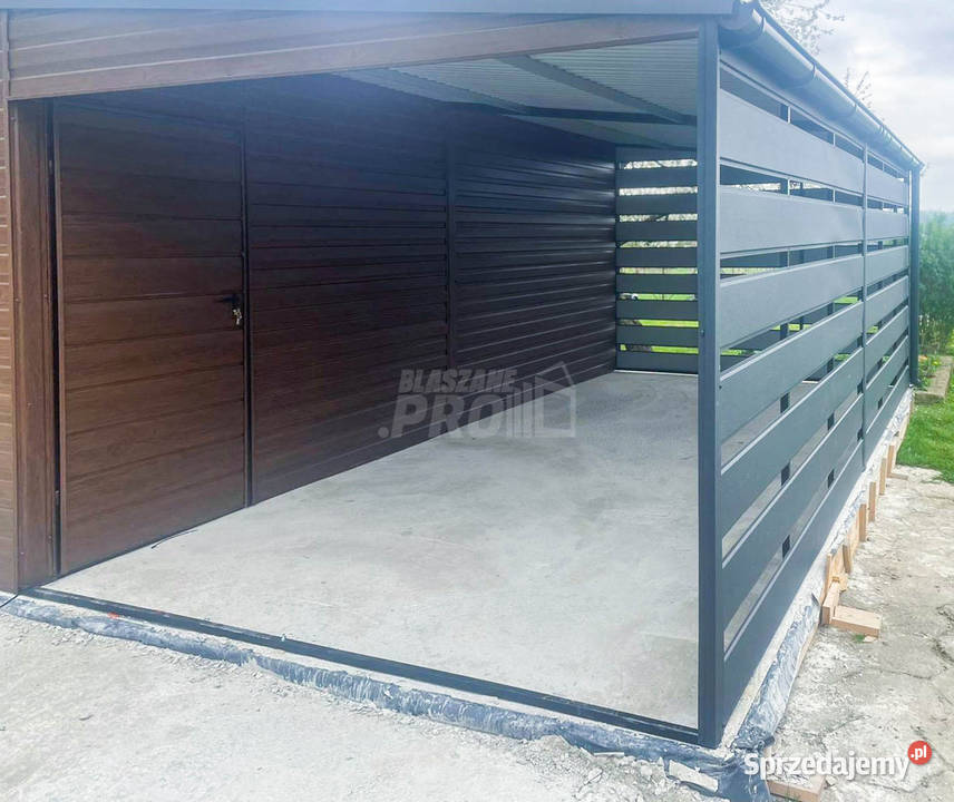 Garaż Blaszany 10x6m wiata 4x6m 2x Brama Uchylna Opole