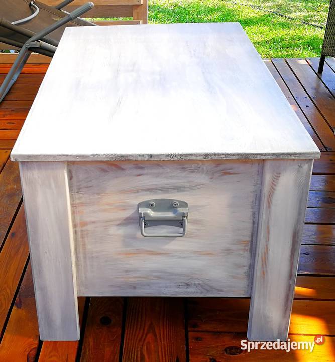 Skrzynia jako stolik kawowy ława vintage 100cm Radków