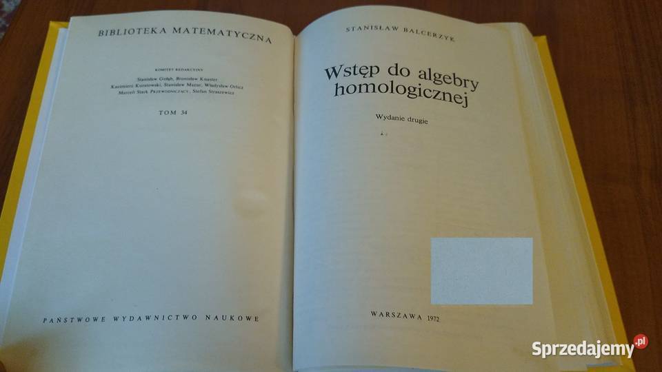 Wstęp do algebry homologicznej Stanisław Książki naukowe i popularnonaukowe Gdańsk