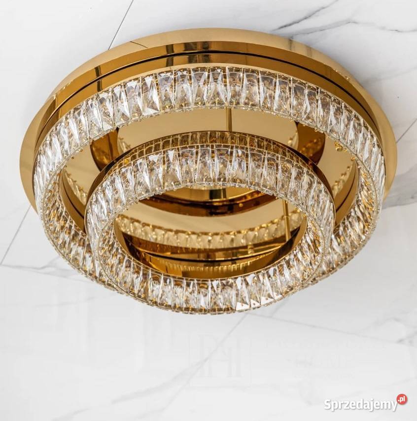 Plafon kryształowy lampa sufitowa glamour złota Warszawa