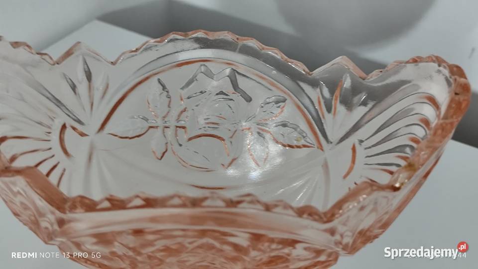 Szkło Kolorowe Żardiniera z Różą HZG Ząbkowice Wiązów