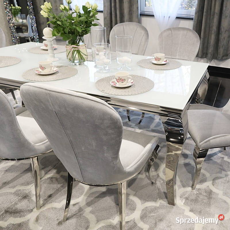 Jadalnia glamour Mattina Nebbiosa szklana stół Warszawa