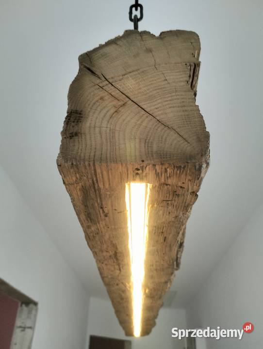 Drewniana wisząca lampa Led dębowa starabelka w Bytów