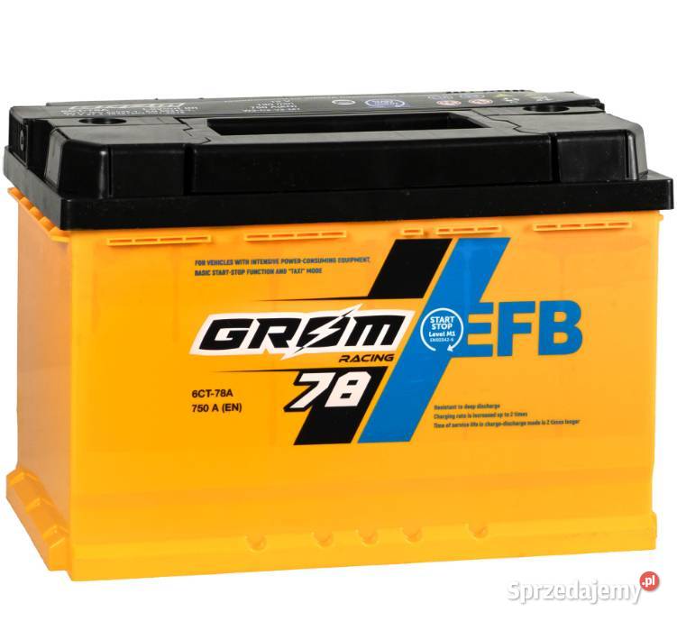 Akumulator 78Ah 750A Grom Racing EFB niskiwysoki osobowe