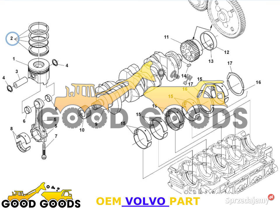 VOLVO PIERŚCIENIE TŁOKOWE 050 D33M 16682803 Władysławów