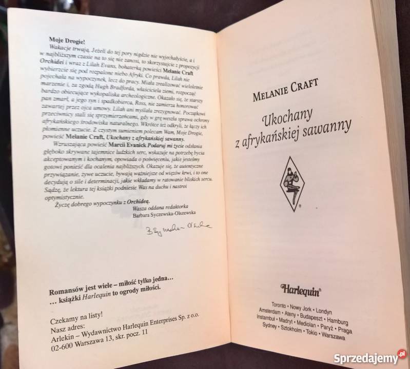 Ukochany z Afrykańskiej Sawanny Melanie Craft Rok wydania 1999
