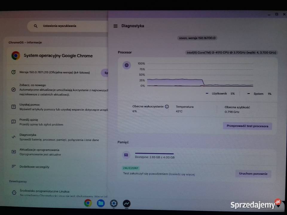 Samsung DDR3 4GB 1333MHz PC3 10600U DIMM używana sprzedam