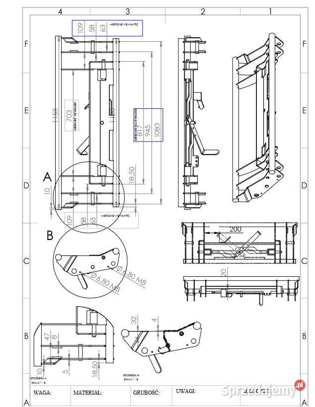 Euroramka do ładowacza NOWA ramka euro PRODUCENT