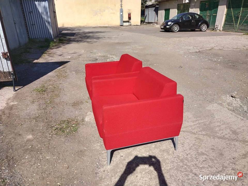 Fotel 2 sztuki niski czerwony Kraków sprzedam