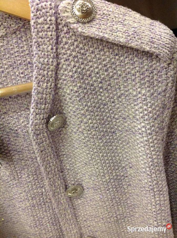 Kardigan Damski MAJE S z Blyszczącą Przędzą NOWY Swetry i golfy