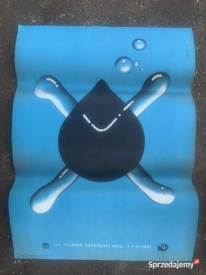 Plakat Tydzień czystości wód 1981 Łowicz sprzedam