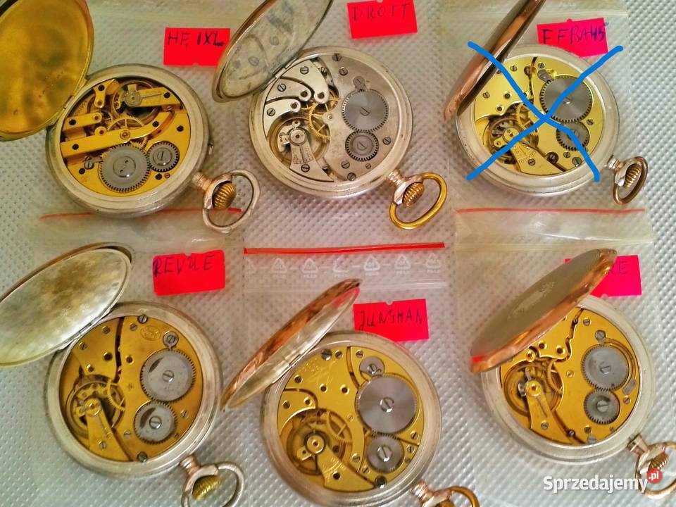 zegarek kieszonkowy złocone 18K złotem Mielec