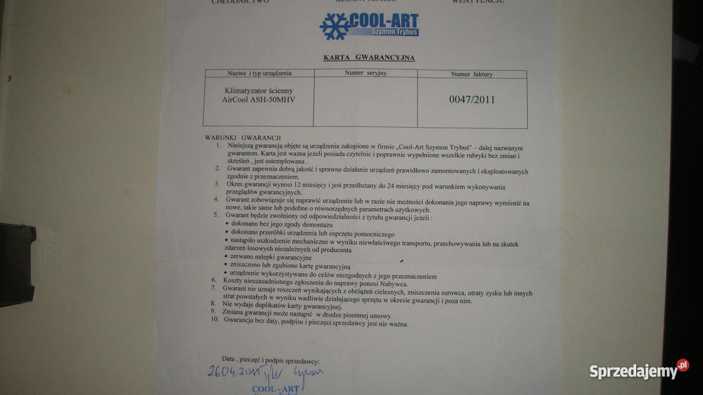 Klimatyzator ścienny AirCool ASH50MHV z agregate Poznań