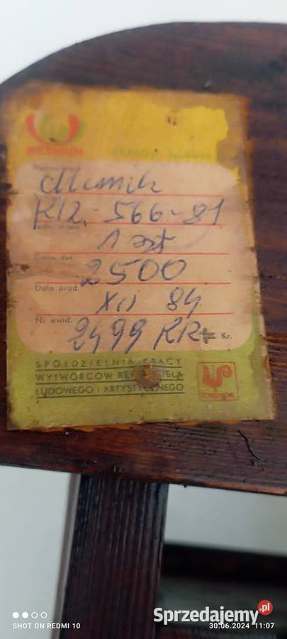 Stary drewniany wieszak Cepelia opolskie Budzieszowice