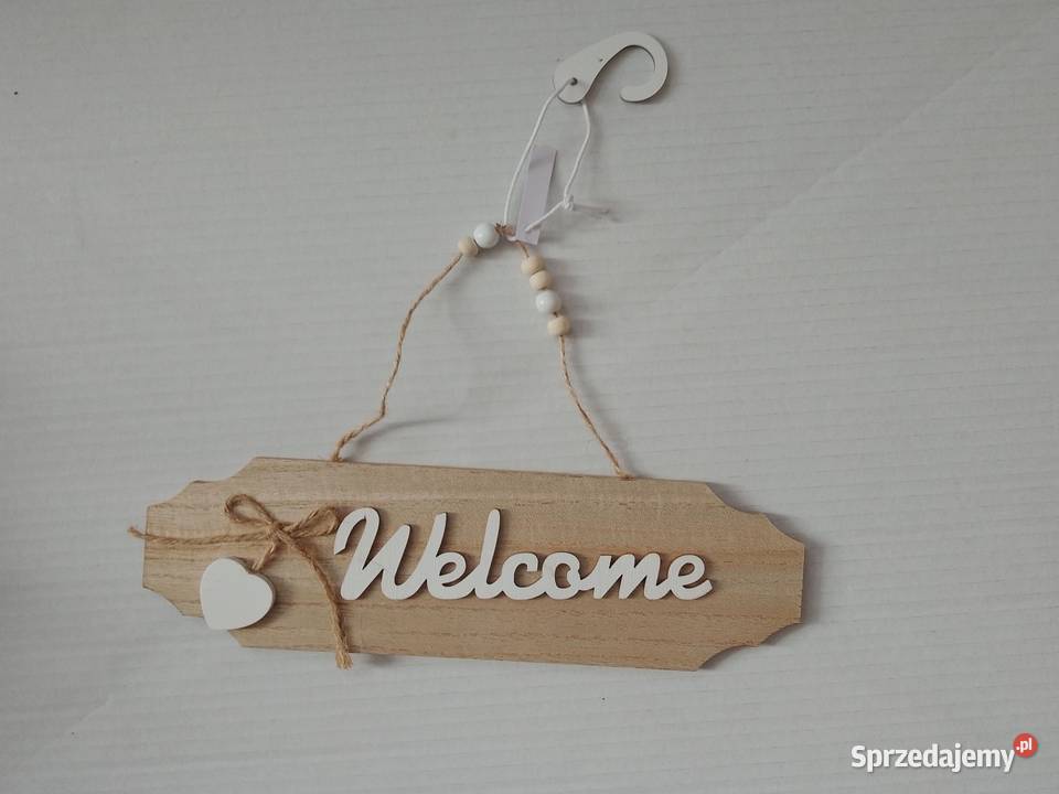 Zawieszka dekoracja drzwi Welcome brązowy Chrzanów