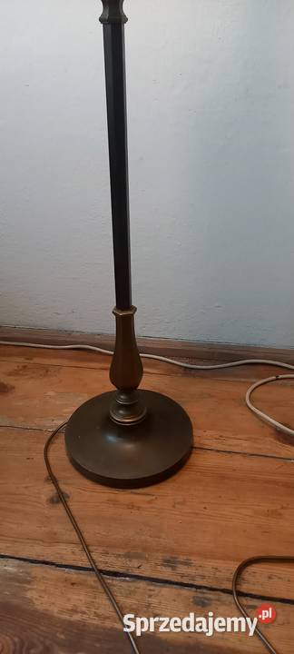 Elegancka mosiężna lampa podłogowa z dużym Skierniewice