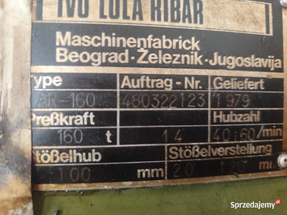 Prasa mimośrodowa AR100 AR160