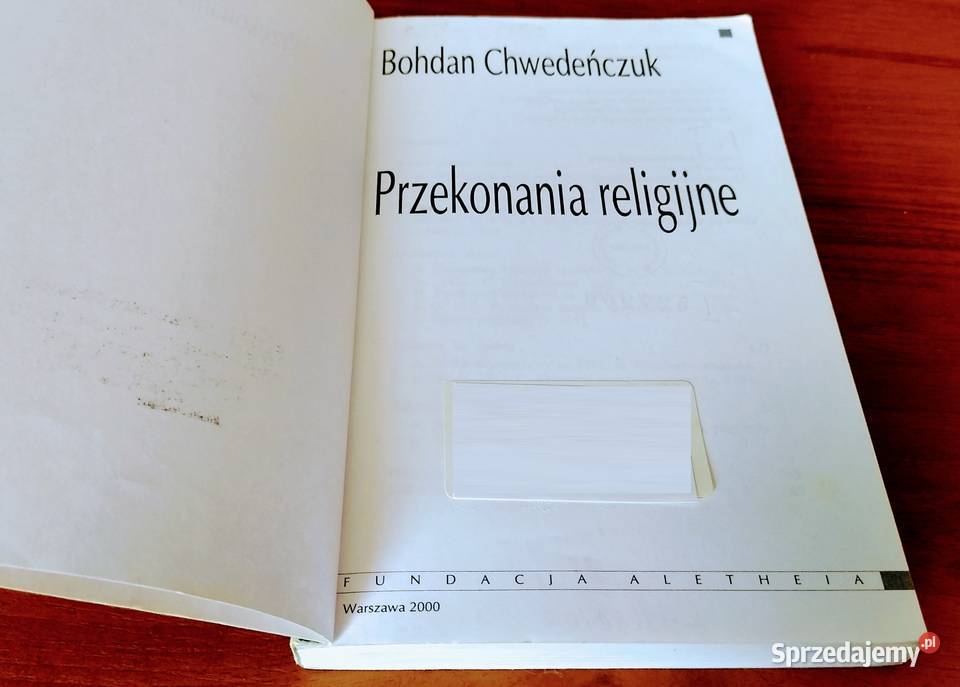 Przekonania religijne Bohdan Chwedeńczuk Rok wydania 2000