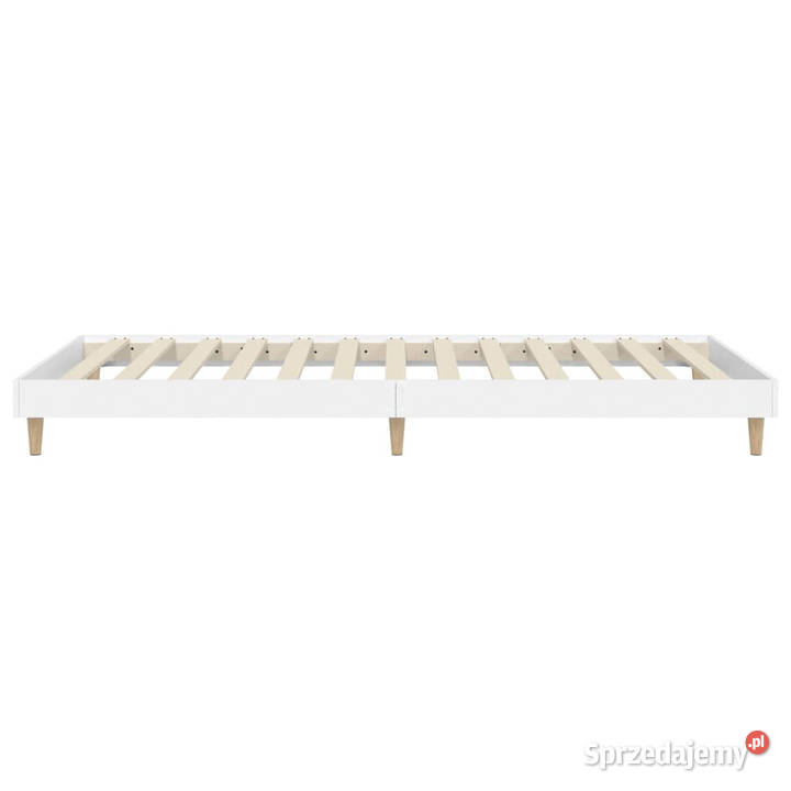 Rama łóżka biała materiał drewnopochodny 90x200