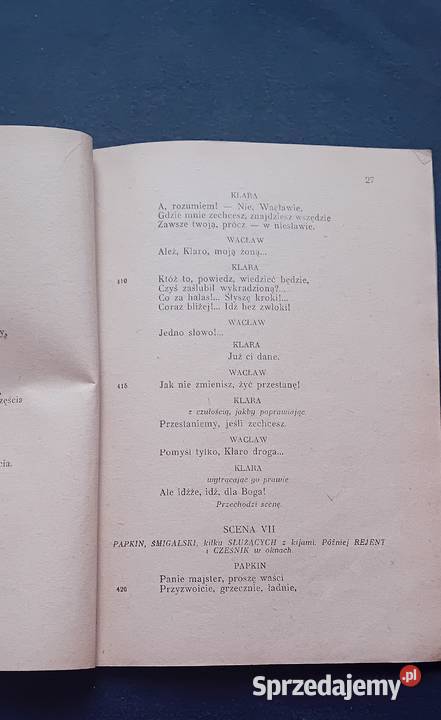 Aleksander Fredro Zemsta Wyd MKot Kraków 1949 r Antykwariat