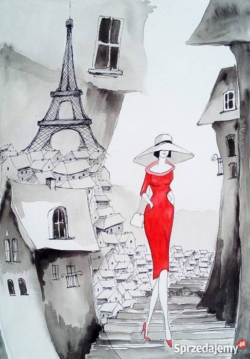 PARYŻ akwarela artystki plastyka Adriany Laube