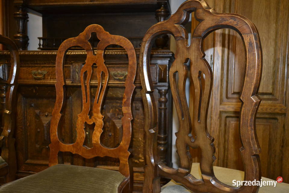 krzesła barokowe 4 orzech Będzin