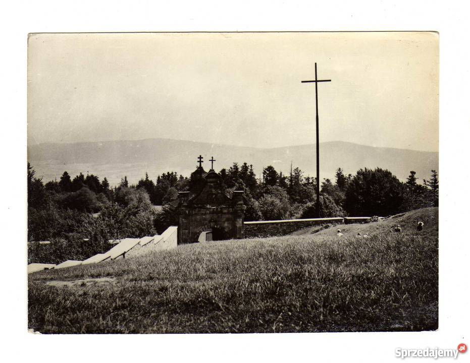 ŚWIĘTY KRZYŻ WIDOK NA GÓRY POCZTÓWKA CZARNO Kolekcje Krynki